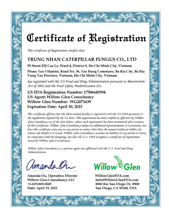 chung nhan fda